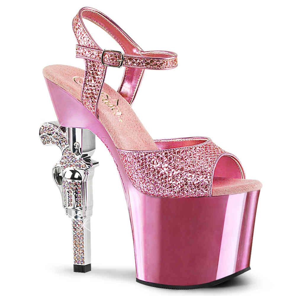 Pleaser - REVOLVER709G Sandale à bride à la cheville, Pole dance chaussures - Chaussures de pole dance - Rose Product image